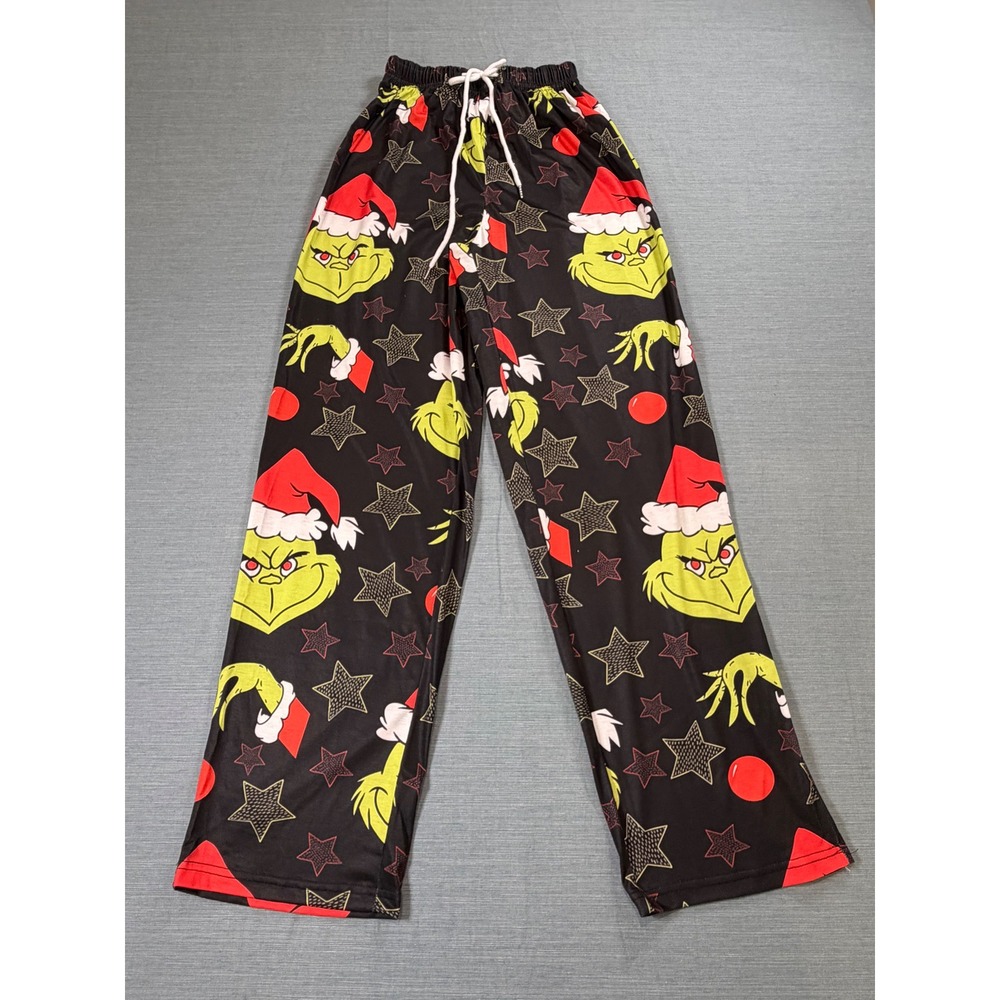 The Grinch Christmas Pajama Pants Black Green Holiday Lounge Sleepwear Small